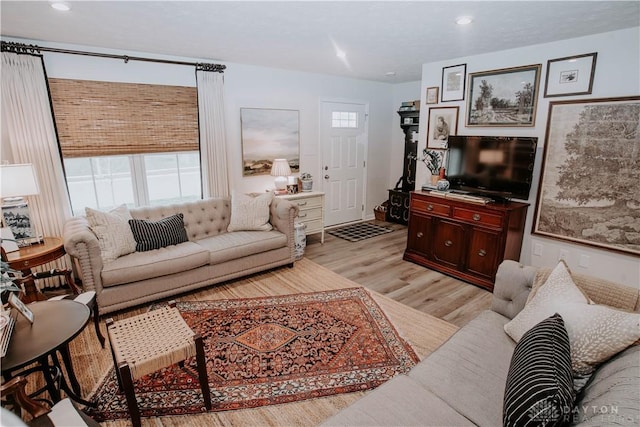 4249 Willow Hills Dr, Dayton, OH 45404 - living room with light wood-style floors and recessed lighting