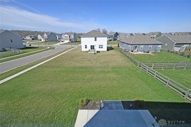 bird's eye view featuring a residential view