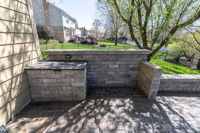 exterior space with a fenced backyard