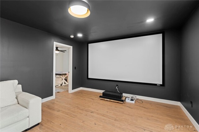 2164 Northbridge Trl, Troy, OH 45373 - home theater room featuring light wood-style flooring and baseboards
