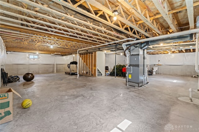 3059 Canvasback Ct, Franklin Twp, OH 45005 - basement with stairway and heating unit