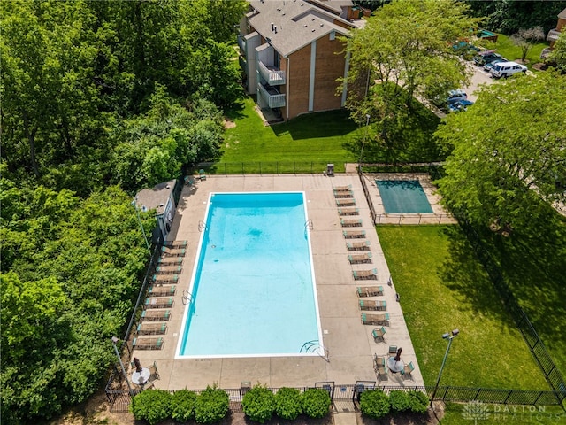 1739 Running Brook Trl Unit F, West Carrollton, OH 45449 - drone / aerial view of a pool