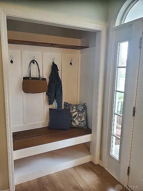 mudroom featuring wood finished floors