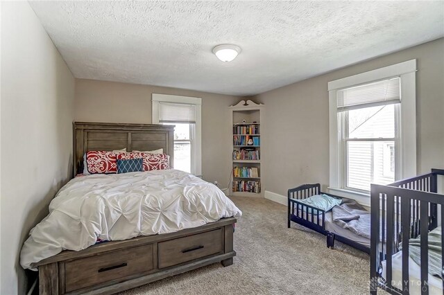 357 High St, Wilmington, OH 45177 - carpeted bedroom featuring baseboards, a textured ceiling, and multiple windows