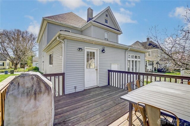 357 High St, Wilmington, OH 45177 - wooden deck with outdoor dining area