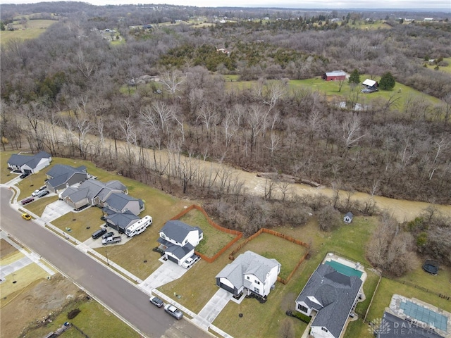 drone / aerial view with a residential view