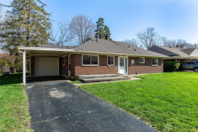 645 Brookfield Rd, Dayton, OH 45429 - ranch-style house featuring an attached garage, driveway, brick siding, and a front lawn
