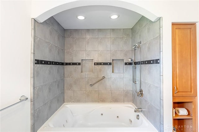 645 Brookfield Rd, Dayton, OH 45429 - bathroom featuring a combined bath / shower with jetted tub and recessed lighting