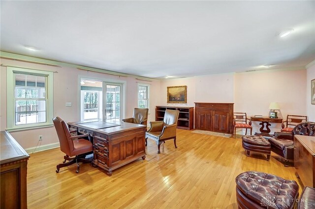 4600 Brown Rd, Sugarcreek Township, OH 45440 - office space featuring crown molding, light wood-style flooring, and baseboards