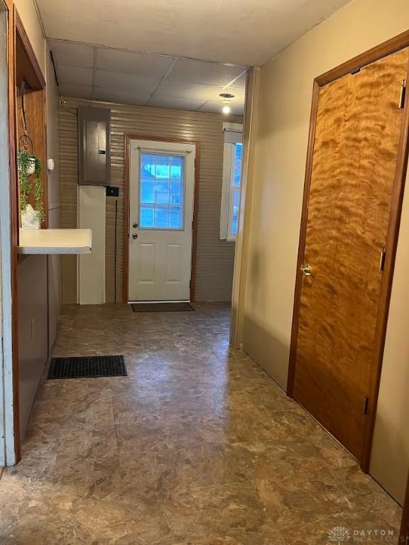 entryway with visible vents and electric panel