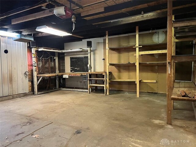 view of unfinished basement