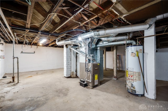 374 Kenwood Ave, Dayton, OH 45405 - unfinished below grade area with gas water heater and heating unit
