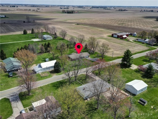 aerial view with a rural view