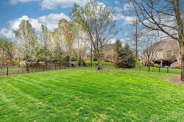 view of yard featuring a fenced backyard