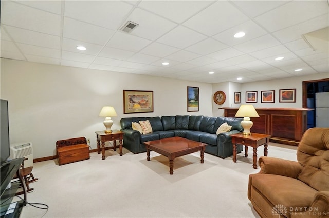 1458 Westwicke Pl, Washington Twp, OH 45459 - living area featuring baseboards, recessed lighting, carpet floors, visible vents, and a dry bar