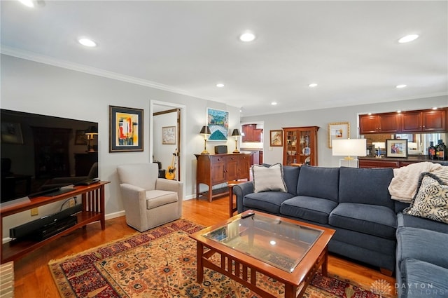 1458 Westwicke Pl, Washington Twp, OH 45459 - living room with crown molding and recessed lighting
