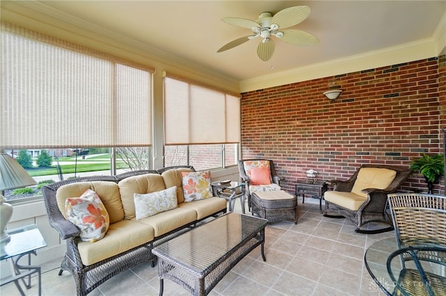 1458 Westwicke Pl, Washington Twp, OH 45459 - sunroom / solarium featuring ceiling fan and an outdoor hangout area