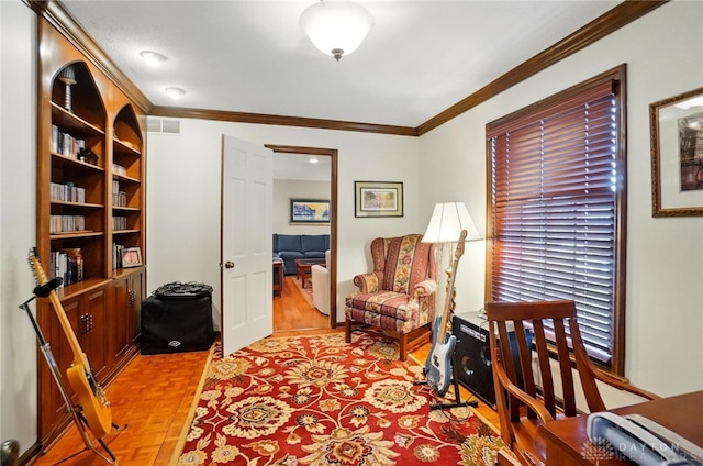 1458 Westwicke Pl, Washington Twp, OH 45459 - sitting room with ornamental molding and visible vents