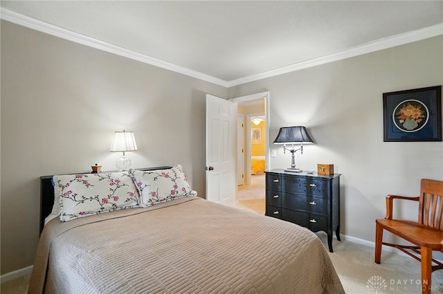 1458 Westwicke Pl, Washington Twp, OH 45459 - bedroom with light carpet, baseboards, and crown molding