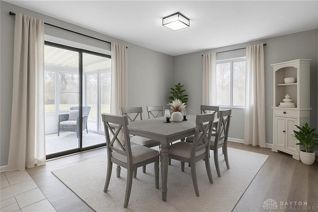 1917 Beckert Dr, Piqua, OH 45356 - dining area with light wood-type flooring and baseboards