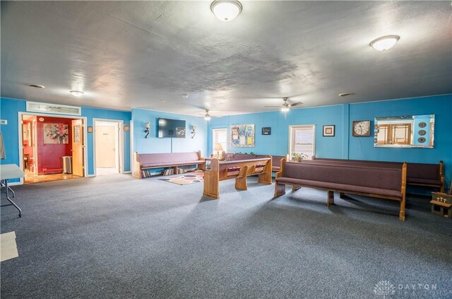 7045 US-40, New Carlisle, OH 45344 - playroom featuring pool table, carpet, and ceiling fan