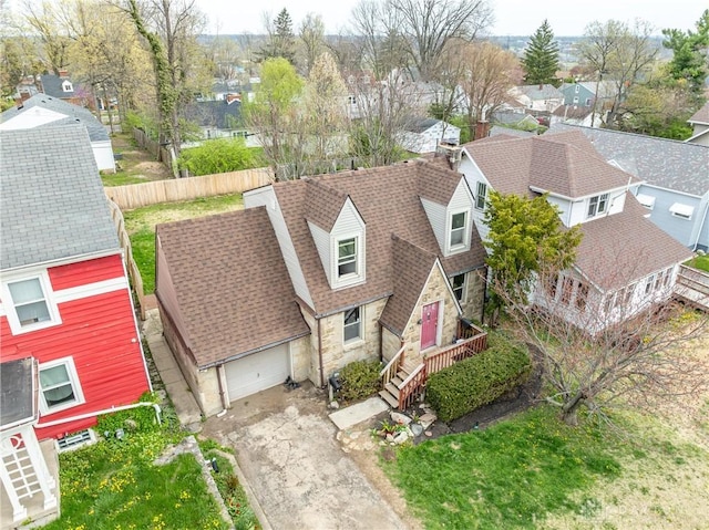 bird's eye view featuring a residential view
