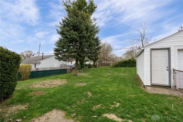 view of yard with fence