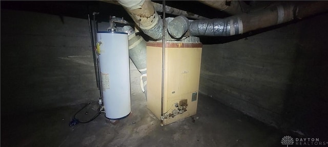 utilities featuring gas water heater