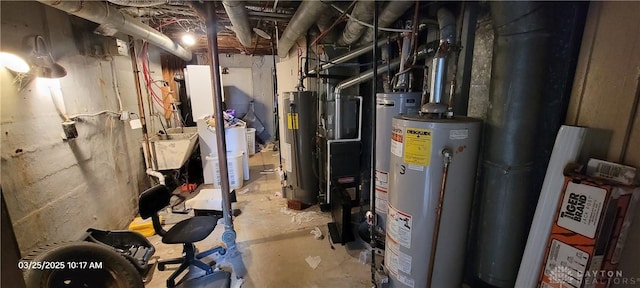 utilities with electric water heater and water heater