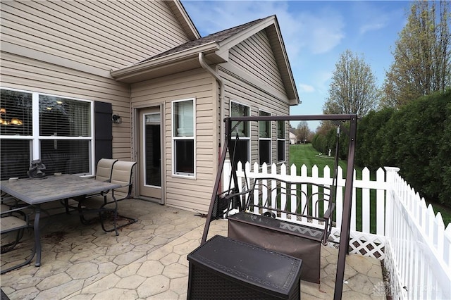 view of patio / terrace with fence and outdoor dining space
