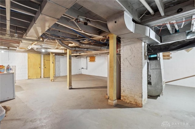 unfinished below grade area with heating unit