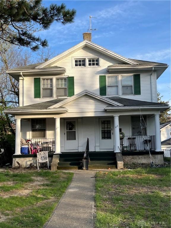 814-816 Cornell Dr, Dayton, OH 45406 - traditional style home featuring a porch and a chimney