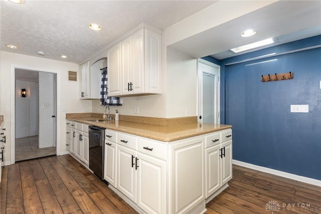 330 Rumson St, Englewood, OH 45322 - kitchen with baseboards, dark wood-style floors, and black dishwasher