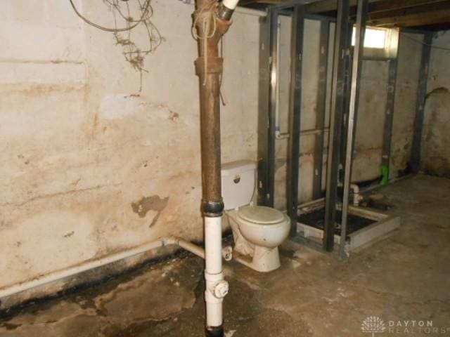 view of unfinished basement