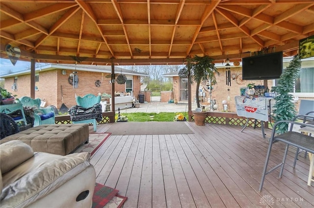 deck with a gazebo