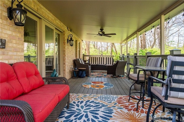 6475 Landsend Ct, Butler Township, OH 45414 - exterior space with ceiling fan and an outdoor living space