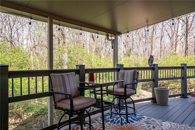 6475 Landsend Ct, Butler Township, OH 45414 - deck featuring a forest view