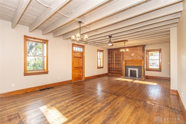 117 Montgomery Ave, Franklin, OH 45005 - unfurnished living room with wood-type flooring, baseboards, and visible vents