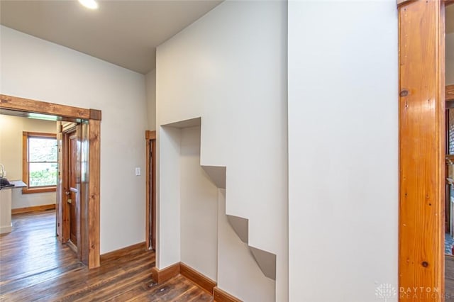 117 Montgomery Ave, Franklin, OH 45005 - hallway with baseboards and wood finished floors