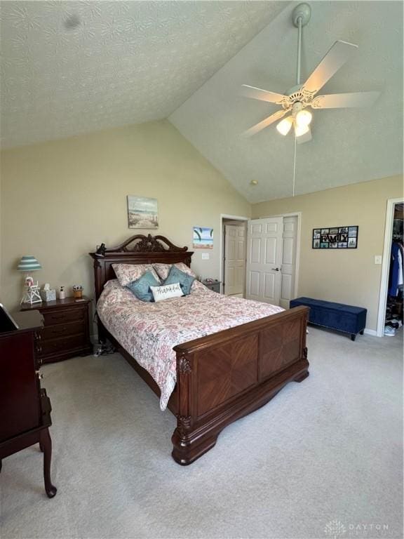 9632 Belfry Ct, Dayton, OH 45458 - carpeted bedroom featuring lofted ceiling, baseboards, a closet, and ceiling fan