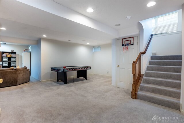 3513 Black Squirrel Way, Springboro, OH 45005 - playroom with carpet, recessed lighting, and baseboards