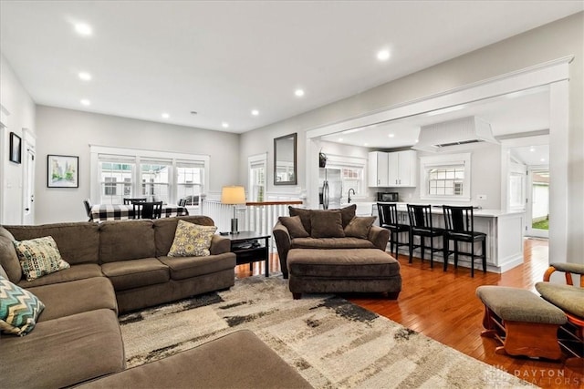 203 W Plum St, Saint Paris, OH 43072 - living area with wood finished floors and recessed lighting