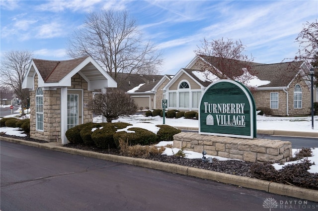 view of community sign