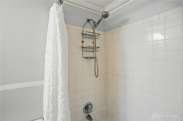 details featuring shower / bath combo