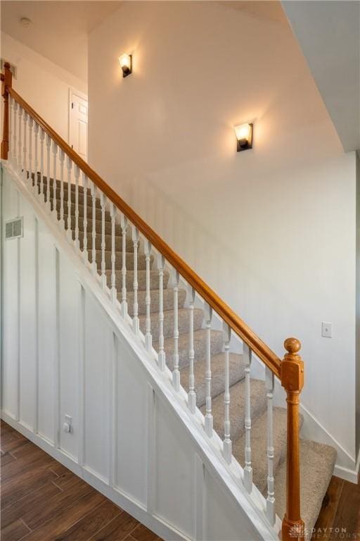 4100 Joshane St, Springfield, OH 45502 - stairs featuring visible vents, baseboards, and wood finished floors