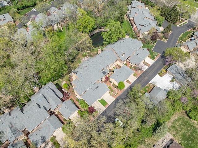 drone / aerial view with a residential view