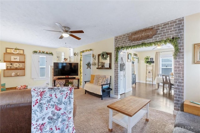 714 E Pearl St, Miamisburg, OH 45342 - living area with baseboards and ceiling fan
