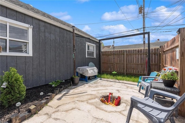 view of patio / terrace with fence