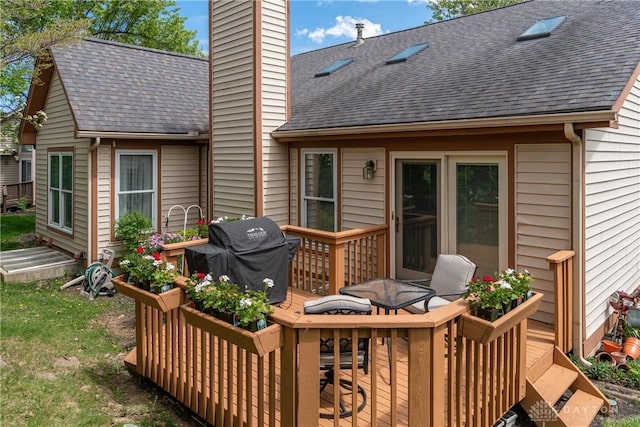 deck with area for grilling