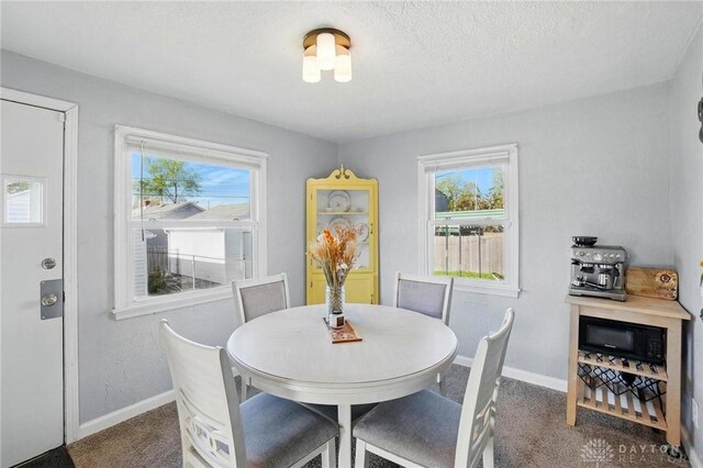 1708 Patterson Rd, Dayton, OH 45420 - carpeted dining room with plenty of natural light, baseboards, and a textured ceiling